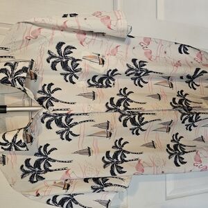 Tropical Print Casual Button Down Shirt